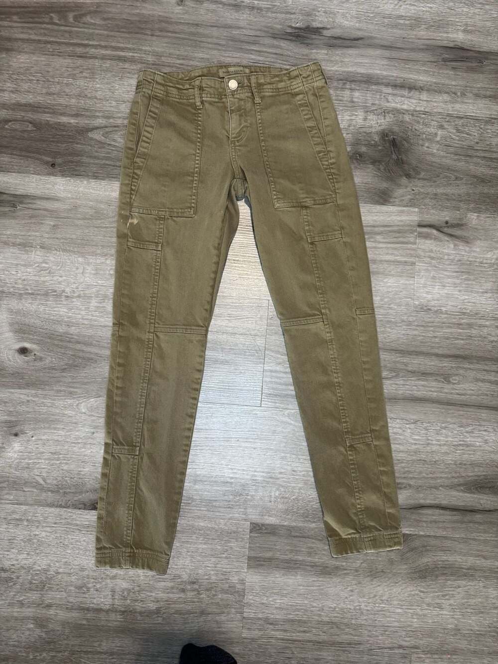 Banana Republic Skinny Ankle Pants Size 25 Green Twill Cargo